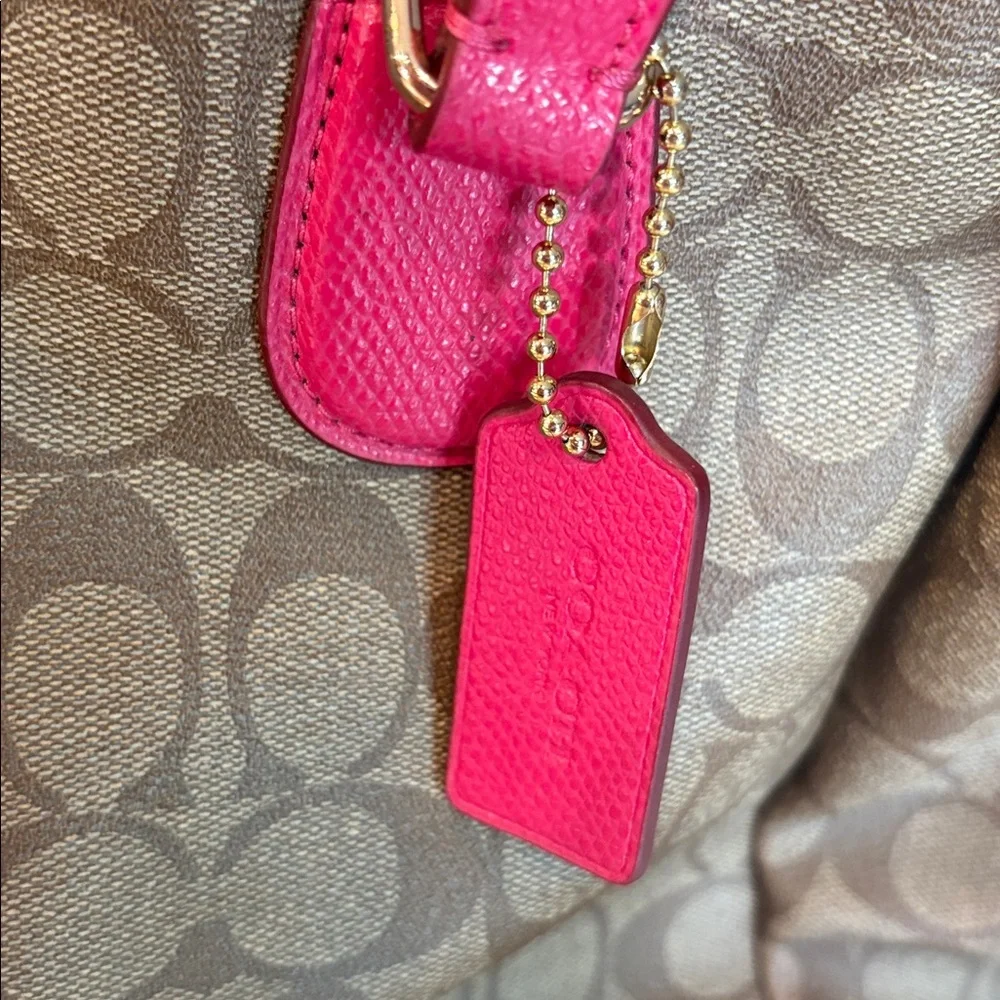 Coach Pink-Trim Signature Diaper Bag - Picture 2 of 4